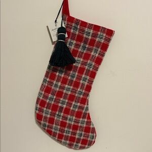 Hearth & Hand with Magnolia vintage red Plaid Christmas Stocking w/tassel NWT
